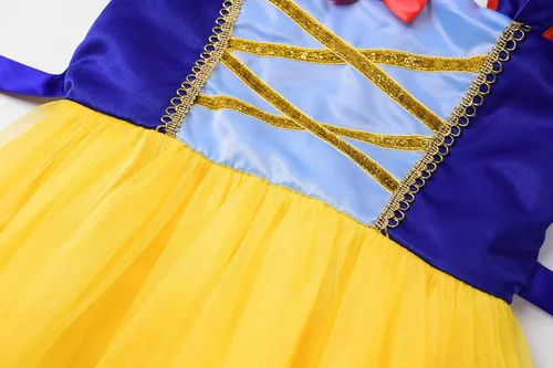 Vista 4 de ReliBeauty Disfraz de princesa sin espalda con cintura elástica para niñas