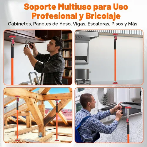 Vista 6 de Gatos de gabinete, poste de soporte ajustable, herramienta de tercera mano, se extiende de 35-63 pulgadas (90-160cm), capacidad de 150 libras Todo