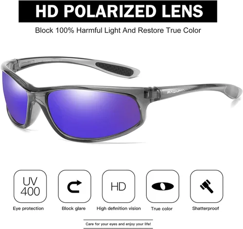 Vista 37 de Gafas de sol deportivas polarizadas para hombres, ciclismo, conducción, pesca, protección UV400