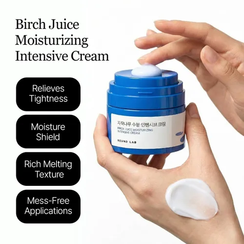 Vista 6 de ROUND LAB Crema intensiva hidratante de jugo de abedul de 1.69 onzas líquidas, crema facial de hidratación profunda con savia de abedul y ácido
