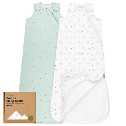 Vista 12 de Paquete de 2 sacos de dormir orgánicos para bebé, 100% algodón 0.5TOG (aguacate, 0-6 meses) Soft Breathable, Baby Wearable Blanket, Toddler