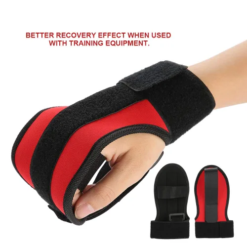 Vista 2 de Guantes de recuperación de accidente cerebrovascular, guante fijo auxiliar, equipo de entrenamiento de rehabilitación, hemiplejia de mano mano