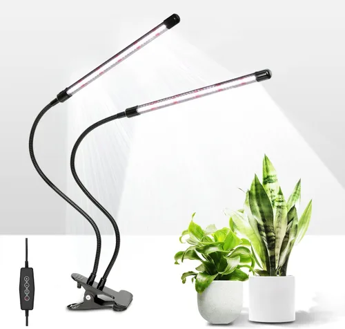 Vista 33 de iPower - Lámpara LED de crecimiento con espectro completo para plantas de interior, cuello de cisne ajustable, 2/3 modos de luz y 5/10 niveles