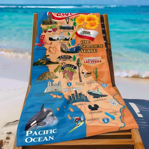 Vista 3 de Kaufman - Toallas de playa personalizadas para niños (1430)