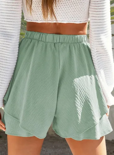 Vista 3 de Dokotoo Pantalones cortos para mujer, pantalones cortos de tenis, mini envolventes, para playa, con cintura alta, falda de verano 2023, tallas S-XL