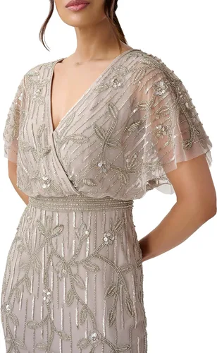 Vista 4 de Adrianna Papell Vestido corto con cuentas para mujer