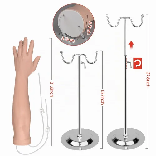Vista 6 de Kit de práctica de flebotomía SimCoach para entrenamiento de inyección, kit de práctica IV con brazo de flebotomía, kit de práctica de venopunción