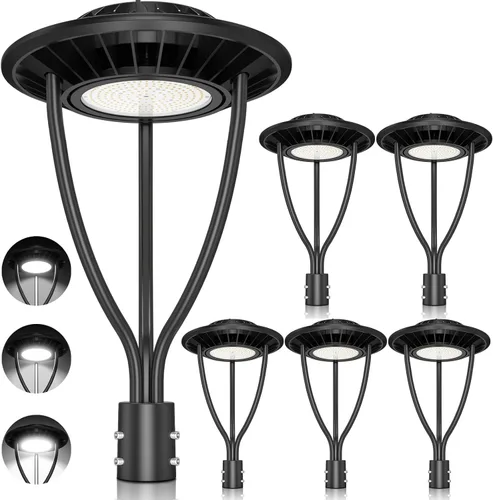 Vista 13 de ADUB Luces LED de poste de 60 W, 48 W, 36 W, potencia ajustable, DLC ETL 5000 K, luz LED superior con fotocélula IP65, luces de poste
