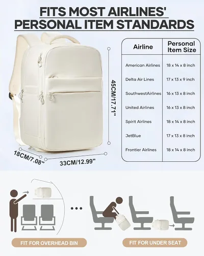 Vista 2 de Mochila de viaje grande al vacío con bomba,Mochilas para laptop para mujeres y hombres,Mochila de transporte,Bolsa de viaje para artículos Beige