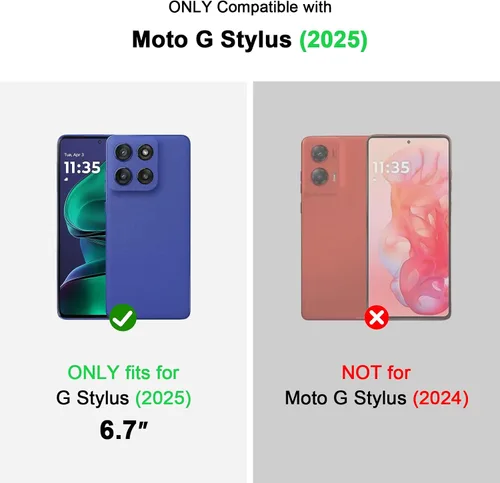 Vista 2 de Jiunai Funda para Moto G Stylus 2025, funda resistente a prueba de golpes, protección contra caídas, híbrida de doble capa mate, para Motorola G
