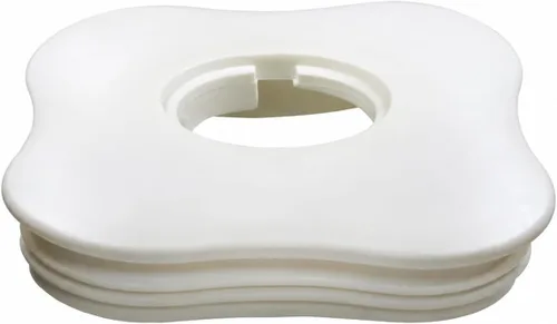 Vista 4 de Tapa de licuadora y tapa central para tarros de licuadora Oster en forma de hoja de trébol, color blanco