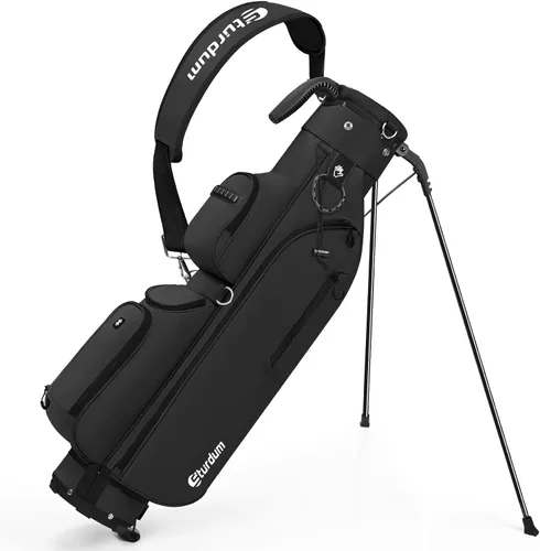 Vista 11 de Par 3 Bolsa de soporte de golf con divisor de 3 vías y cifrado 900D Negro