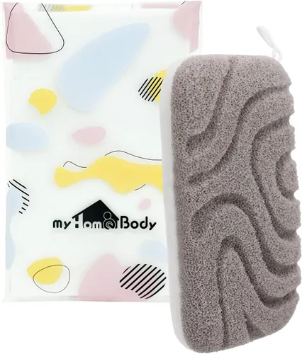 Vista 9 de myHomeBody Esponja exfoliante corporal de lufa, esponja de baño para mujeres, exfoliante corporal para hombres, con práctica correa
