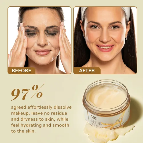 Vista 8 de ANAI RUI Bálsamo removedor de maquillaje de cúrcuma, bálsamo limpiador de cúrcuma, exfoliante facial para derretir maquillaje, limpieza de poros