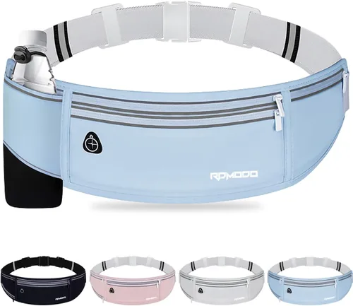 Vista 18 de Cinturón delgado para correr, soporte para teléfono de 3 bolsillos para correr, caminar, andar en bicicleta, riñonera impermeable para mujeres