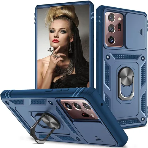 Vista 18 de Funda para Samsung Galaxy Note 20 Ultra 5G con ranura para tarjetero de cámara deslizante, grado militar, resistente, a prueba de golpes, funda