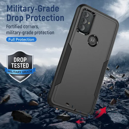 Vista 6 de Funda para Moto G Play 2023, con protector de pantalla [probada contra caídas de grado militar], funda protectora resistente robusta de servicio