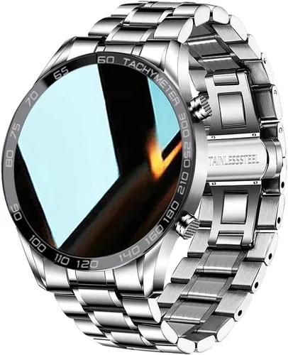 Vista 8 de Reloj inteligente para hombre para Android iOS, llamadas Bluetooth, chat de voz con monitor de frecuencia cardíaca/sueño, monitor de fitness