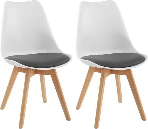 Vista 11 de LSSBOUGHT Sillas de comedor modernas de mediados de siglo con patas de Negro