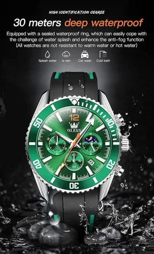 Vista 3 de OLEVS Relojes de cuero impermeable relojes de cuarzo con fecha de día, regalos