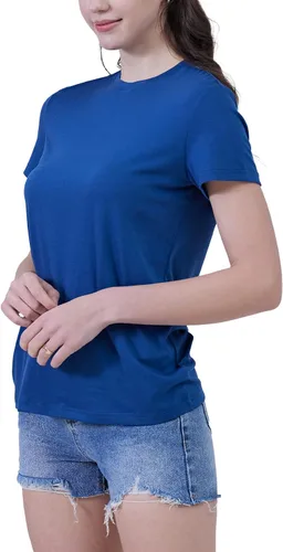 Vista 7 de ROTOXA Womens Summer Puff Short Sleeve V Neck T-Shirt Casual Solid Cute Blouse Tops