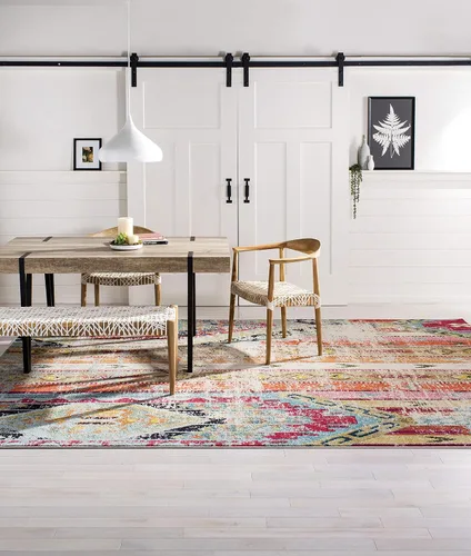Vista 11 de SAFAVIEH Colección Monaco - Alfombra de área de 8 x 11 pies, Multicolor, diseño tribal bohemio chic envejecido, no desprende pelusa y de fácil