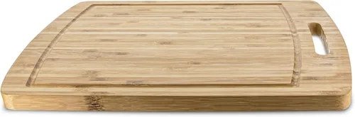 Vista 6 de Noveltia Tabla de cortar de bambú para cocina con ranura para jugos, tabla gruesa de madera para cortar verduras, frutas, carne, quesos y más