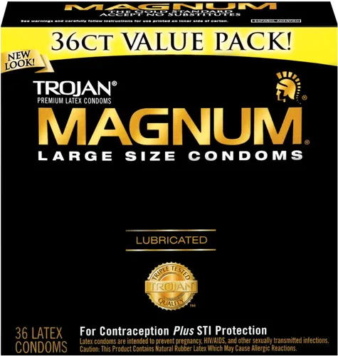 Vista 3 de Trojan Magnum - Preservativos lubricados delgados, 3