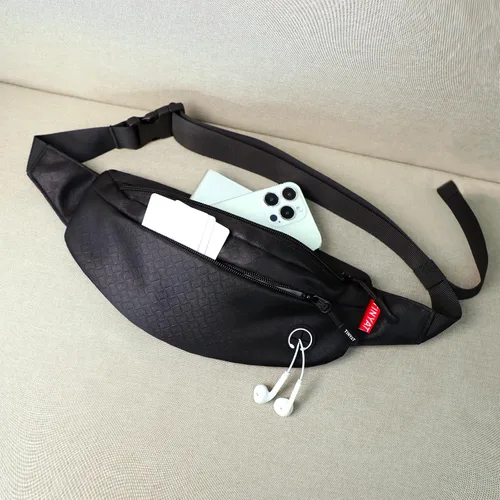 Vista 9 de TINYAT Riñonera grande de viaje ligera para hombres y mujeres con correa ajustable T206, Negro profundo/2003