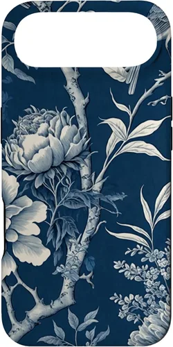 Vista 27 de Chinoiserie Floral Toile Blue and White Funda para iPhone 17