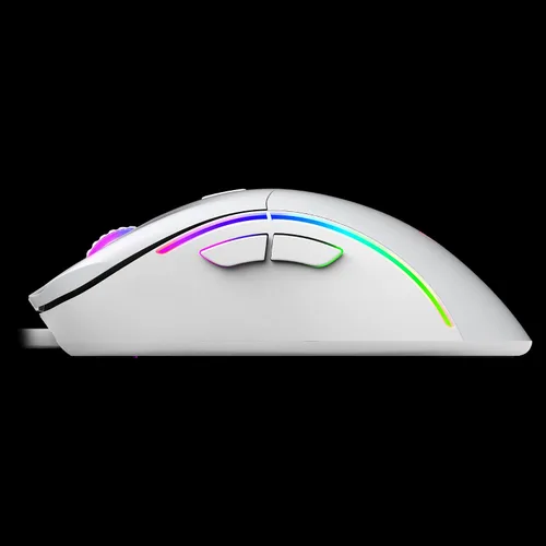 Vista 4 de GAMDIAS Zeus Hermes E4 Combo 3 en 1, teclado mecánico multicolor 60% multicolor, mouse ergonómico RGB 12800 DPI, alfombrilla de mouse extendida