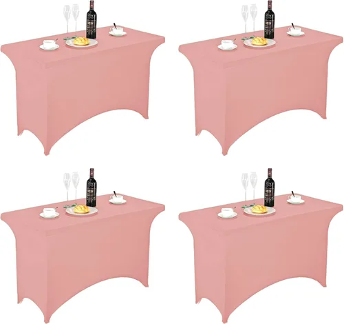 Vista 127 de FORLIFE - Funda de mesa de elastano, mantel ajustado de 4 pies para mesas rectangulares, funda elástica para patio, universal para bodas, banquetes