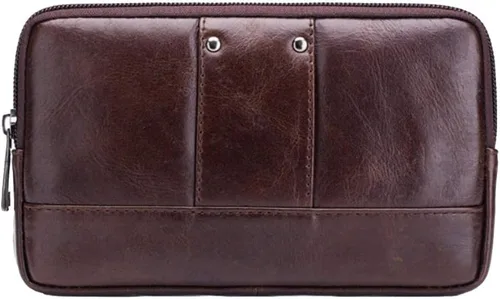 Vista 3 de Bolsa de cuero para cinturón de teléfono, bolsa horizontal para hombres, multiusos, con lazo, monedero, monedero, bolsa para teléfono celular