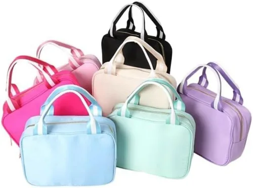 Vista 3 de Bolso Hobo de color caramelo retro para mujer, bolso de hombro de algodón lindo