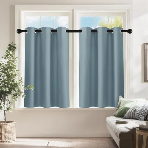Vista 12 de PONY DANCE Cortinas para Autocaravana de 24 pulgadas de Largo, Cortinas Cortas para Baño y Cocina, Mini Cortinas de Privacidad para Camper
