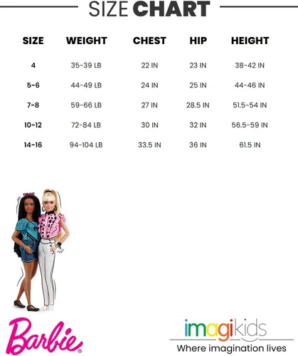 Vista 7 de Barbie Conjunto de pijama y pantalones para niñas pequeñas a grandes