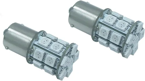 Vista 18 de PA 2 bombillas LED azules 13SMD 1156 para señal de giro, marcador lateral