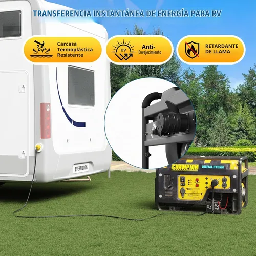 Vista 2 de Elecan Adaptador de enchufe de generador RV de 30 amperios, convertidor de energía de bloqueo giratorio L5-30P de 3 clavijas macho a toma