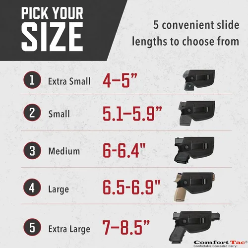 Vista 3 de ComfortTac Funda para pistola para hombres y mujeres, para diestros, extra pequeña (talla 1), funda de transporte oculta, para llevar dentro o fuera