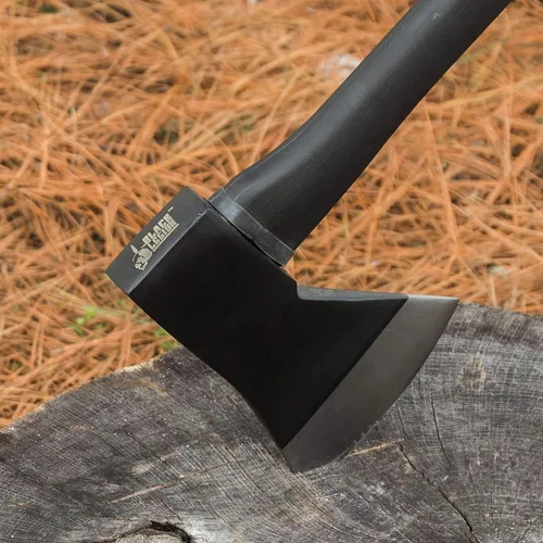 Vista 2 de Hacha larga dividida de madera Black Legion - 28" de longitud Chopping & Felling Firefighter Axe Rubberized Long Handle Stainless Steel Ax