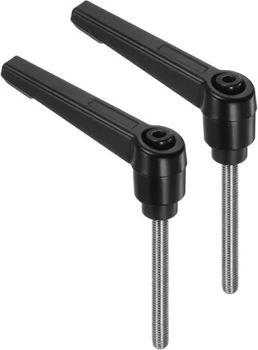 Vista 15 de uxcell 2 manijas de palanca de sujeción, M5 x 0.787 in, perno macho roscado de acero inoxidable 304, asas ajustables de bloqueo de trinquete