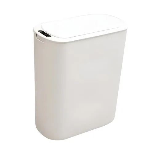 Vista 6 de Basurero automático para baño, sin contacto, con sensor de movimiento, con tapa de sellado, 5.28 galones, impermeable, de plástico, delgado