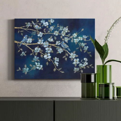 Vista 5 de Cuadro de paisaje en lienzo para pared, pintura decorativa de océano floral, bosque, foto para sala de estar, dormitorio, oficina, listo para colgar