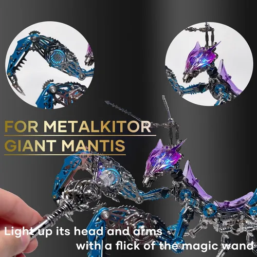 Vista 3 de Metalkitor Rompecabezas de metal 3D para adultos, varita mágica para Metalkitor Mantis gigante y modelo Big Fox, adorno Steampunk DIY - Rompecabezas