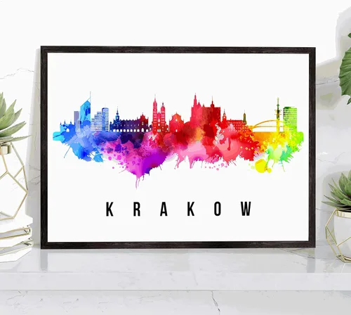Vista 35 de Póster de Kazan Skyline Rusia, pintura de paisaje urbano de Kazan, póster de Rusia, paisaje urbano de Kazán y estampado de monumentos, arte de pared