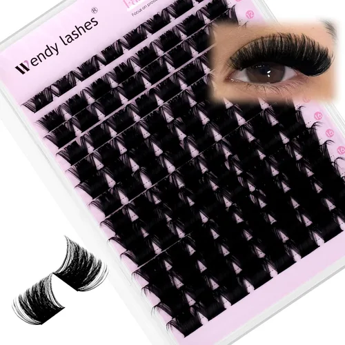 Vista 20 de WENDY LASHES Extensiones de pestañas onduladas con efecto 3D, extensiones de pestañas de volumen 100D de 0.394-0.709 in