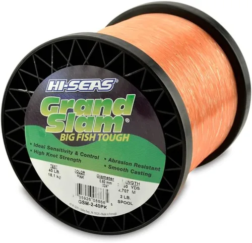 Vista 13 de HI-SEAS Grand Slam - Sedal de pesca de monofilamento, fuerte y resistente a la abrasión, en agua dulce y salada transparente, rosa, verde, azul