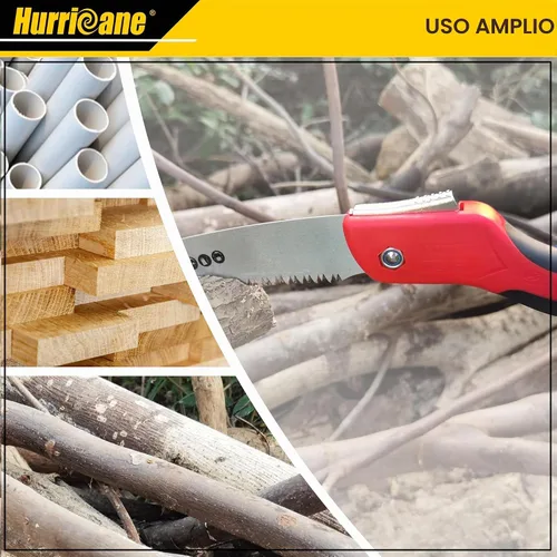 Vista 5 de HURRICANE Sierra plegable/implemento de poda de 10 pulgadas/engranaje de corte de madera/cortador de árbol de campamento con hoja curva SK5/dientes