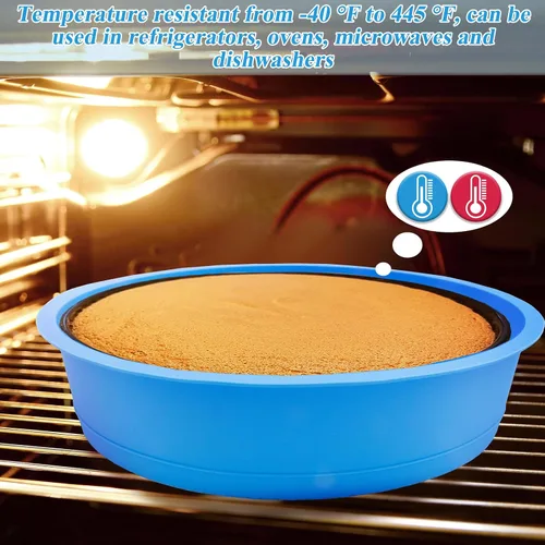 Vista 5 de Protector de silicona para tartas de queso de 9 pulgadas, protector de molde desmontable antiadherente sin BPA para tartas de queso, evita que