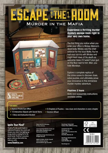 Vista 6 de ThinkFun Escape The Room: Murder in The Mafia - Atractivo juego de acertijos para mayores de 13 años Ideal para adolescentes y adultos